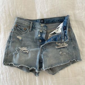Gap 3'' High Rise Distressed Cheeky Shorts